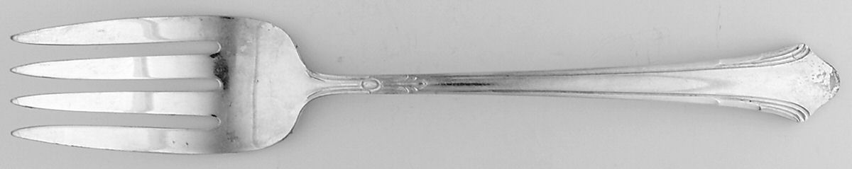 Lady Caroline (Silverplate, 1930) Medium Solid Cold Meat Serving Fork by Gorham Silver-1