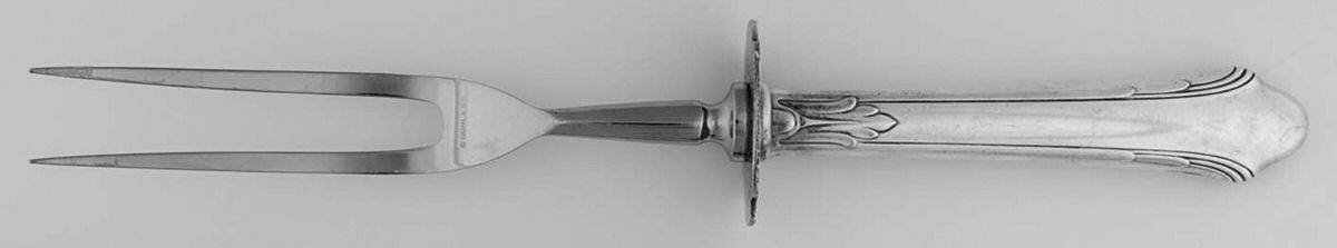 Lady Caroline (Silverplate, 1930) Large Stainless-Prong Roast Carving Fork by Gorham Silver-1