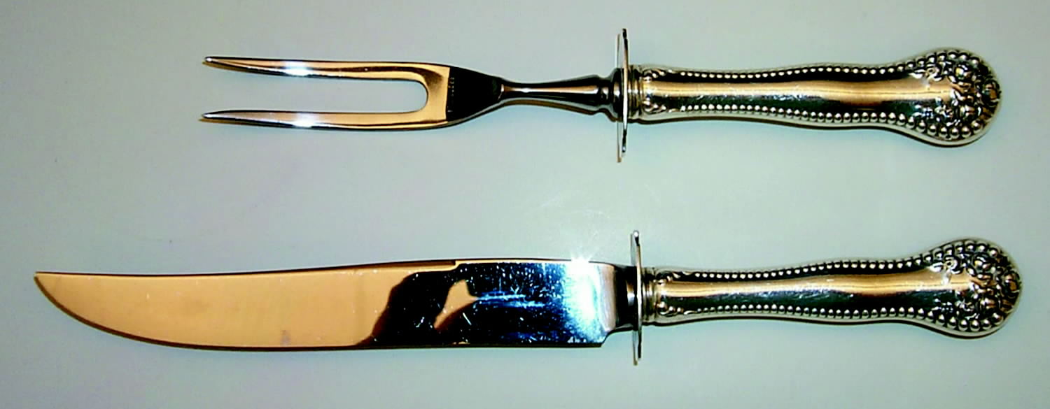 Lancaster (Sterling, 1897, No Monograms) Small Steak 2-Piece Carving Set w/Stainless Blade by Gorham Silver-1
