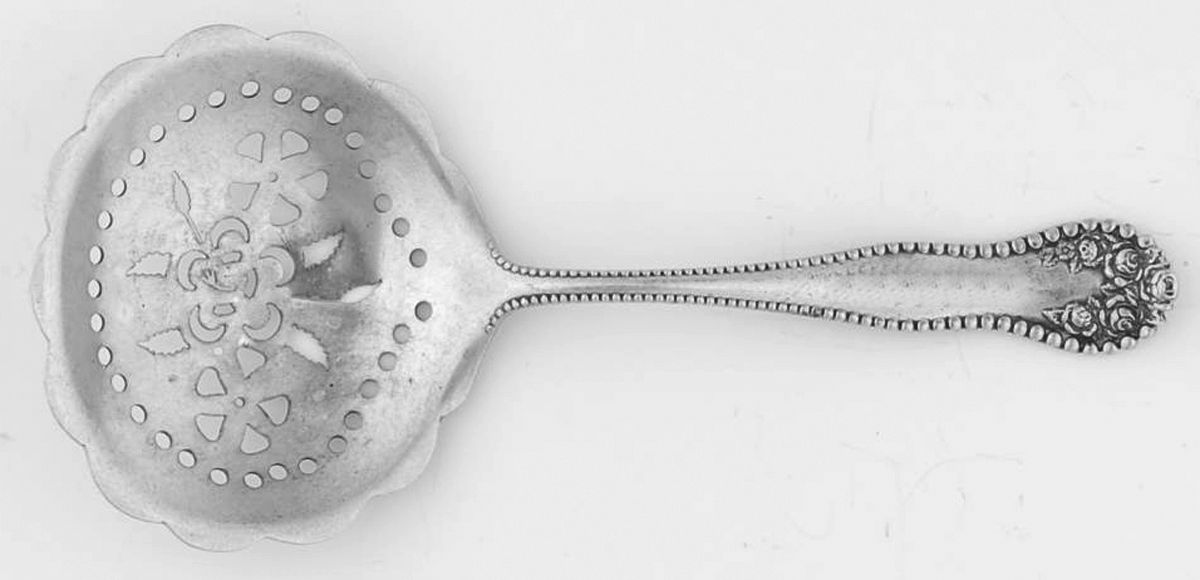 Lancaster (Sterling, 1897, No Monograms) Small Pierced Nut Serving Spoon by Gorham Silver-1