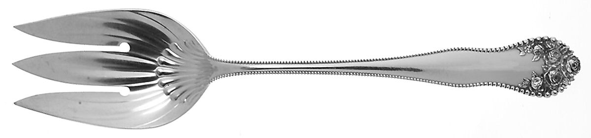 Lancaster (Sterling, 1897, No Monograms) Oversize Solid Salad Servng Fork by Gorham Silver-1