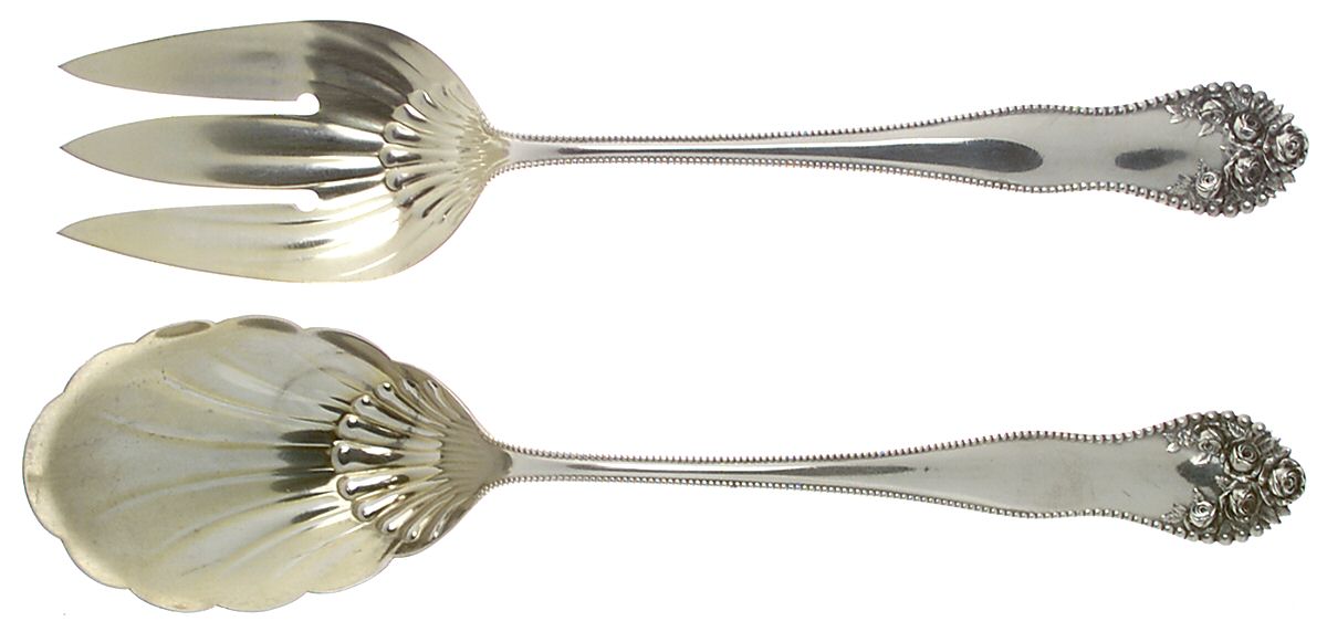 Lancaster (Sterling, 1897, No Monograms) Solid Oversized Serving Salad Set by Gorham Silver-1
