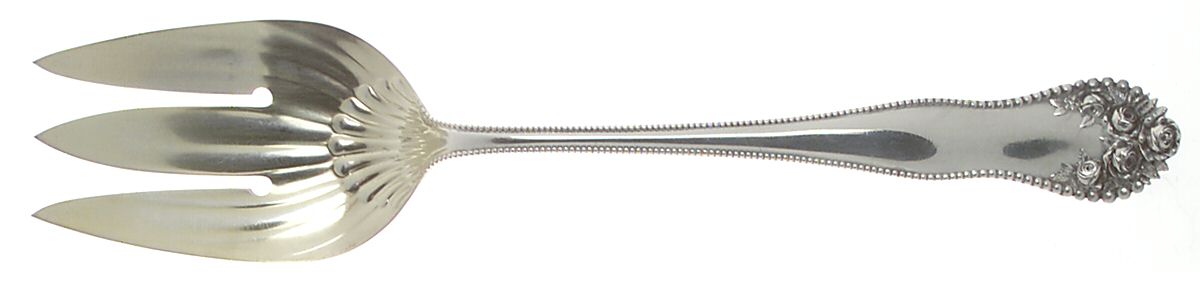 Lancaster (Sterling, 1897, No Monograms) Oversize Solid Salad Servng Fork by Gorham Silver-1