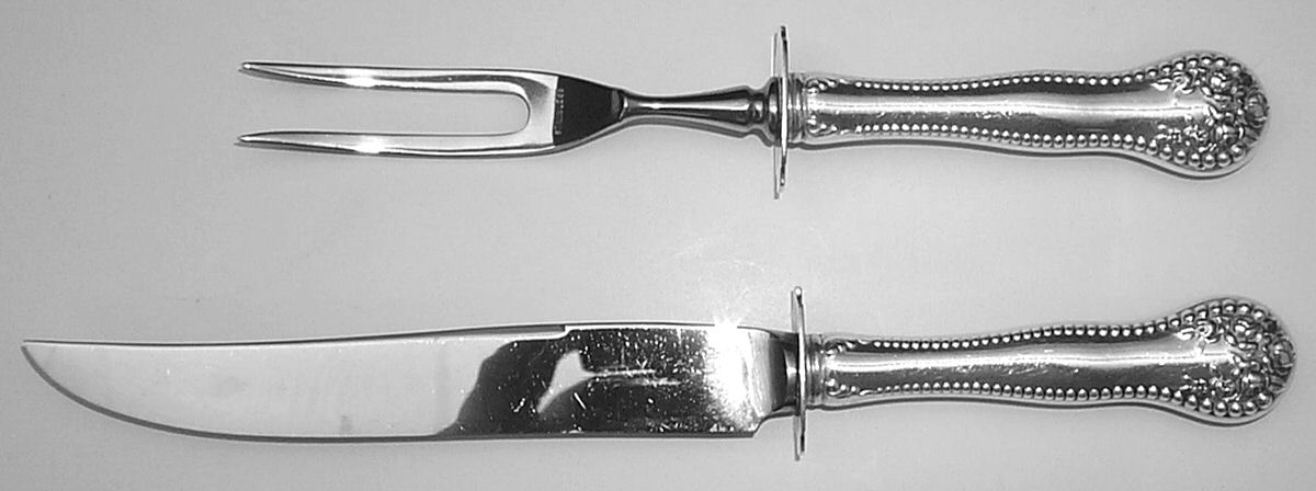 Lancaster (Sterling, 1897, No Monograms) Small Stainless Blade 2-Piece Steak Carving Set by Gorham Silver-1