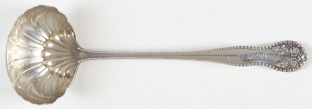 Lancaster (Sterling, 1897, No Monograms) Solid Piece Cream Ladle by Gorham Silver-1