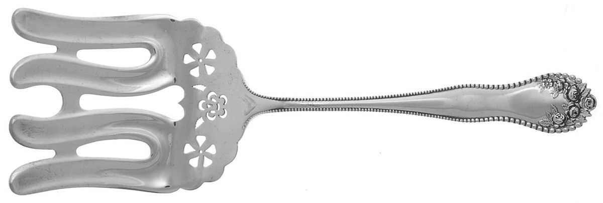 Lancaster (Sterling, 1897, No Monograms) Large Solid Asparagus Serving Fork by Gorham Silver-1