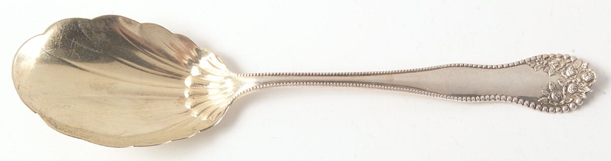 Lancaster (Sterling, 1897, No Monograms) Solid Salad Serving Spoon by Gorham Silver-1