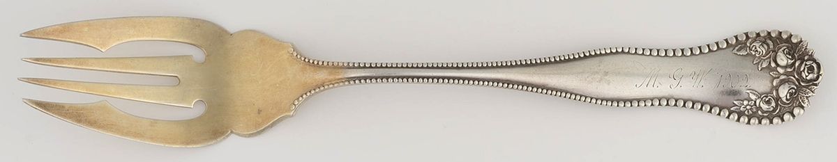 Lancaster (Sterling, 1897, No Monograms) Large Individual Solid Fish/Salad Fork by Gorham Silver-1