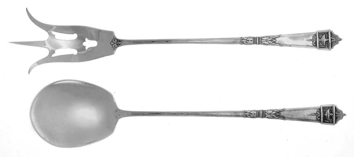 Lansdowne (Sterling, 1917) 2 Pc Large Lettuce Serving Set by Gorham Silver-1