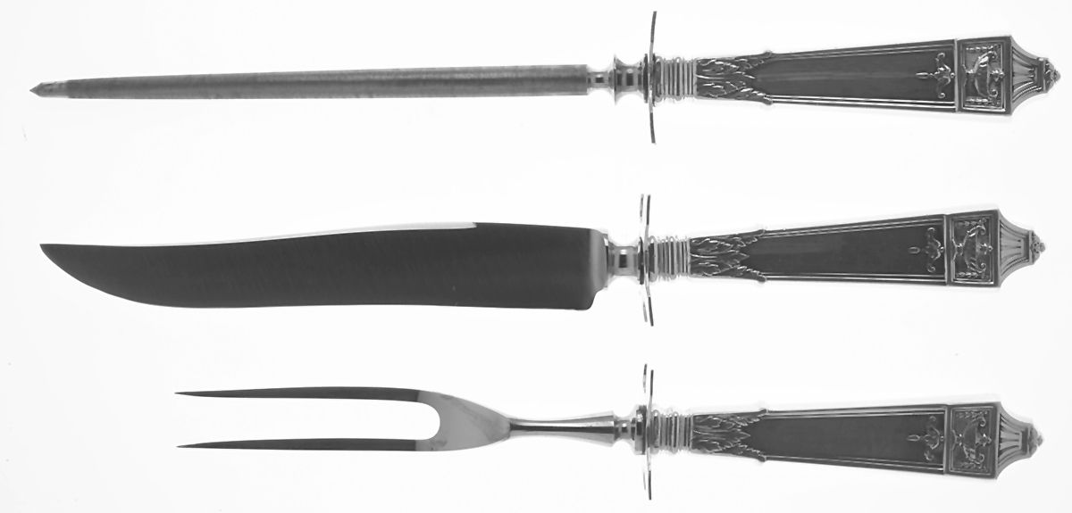 Lansdowne (Sterling, 1917) Small Steak 3-Piece Carving Set w/Stainless Blade by Gorham Silver-1