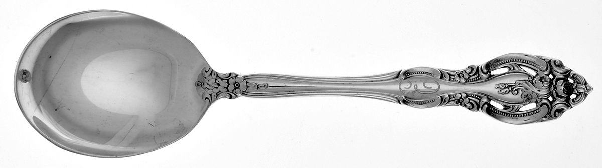 La Scala (Sterling, 1964) Monogram Round Bowl Soup Spoon (Cream Soup) by Gorham Silver-1