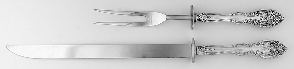 La Scala (Sterling, 1964) Small 2-Piece Steak Carving Set w/Stainless Blade by Gorham Silver-1