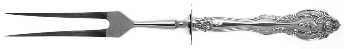 La Scala (Sterling, 1964) Large Stainless-Prong Roast Carving Fork by Gorham Silver-1