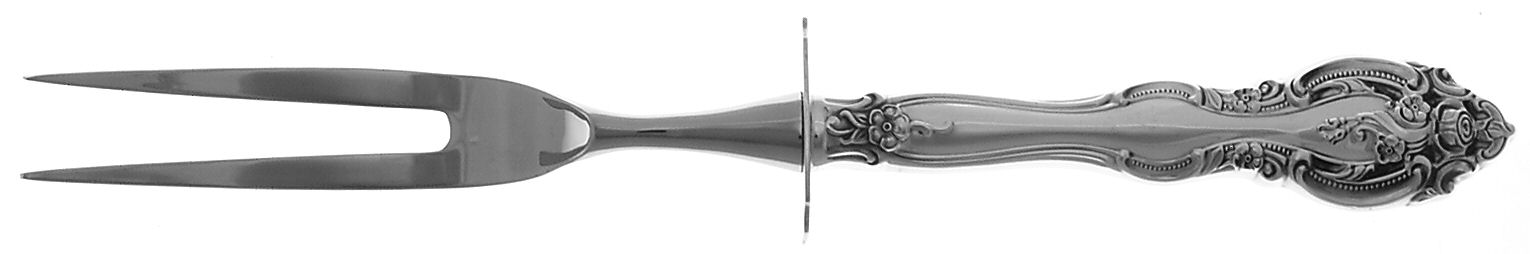 La Scala (Sterling, 1964) Large Stainless-Prong Roast Carving Fork by Gorham Silver-1