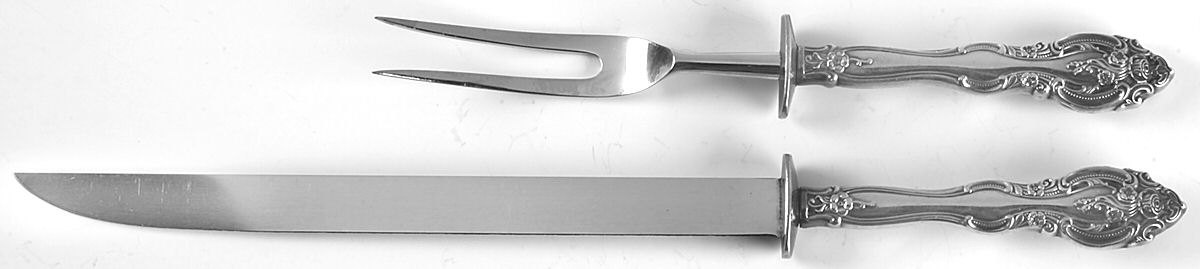 La Scala (Sterling, 1964) Large 2-Piece Roast Carving Set w/ Stainless Blade by Gorham Silver-1
