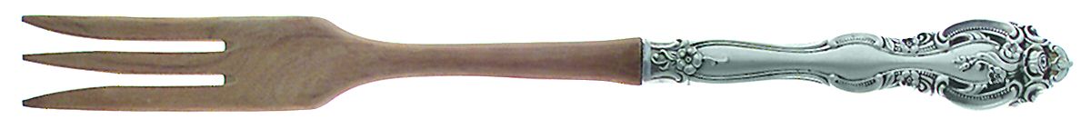 La Scala (Sterling, 1964) Salad Serving Fork with Wooden Prongs by Gorham Silver-1