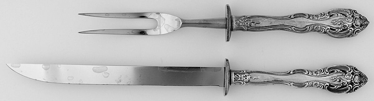 La Scala (Sterling, 1964) Small Stainless Blade 2-Piece Steak Carving Set by Gorham Silver-1