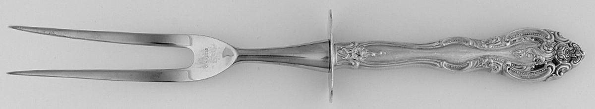 La Scala (Sterling, 1964) Large Stainless-Prong Roast Carving Fork by Gorham Silver-1