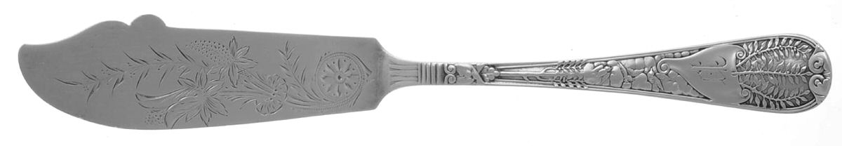 Laurel (Sterling, 1885) Monogram Flat Handle Bright Cut Master Butter by Gorham Silver-1