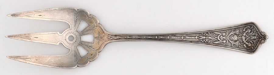 Lady Washington (Sterling, 1876) Solid Bright Cut Toast Serving Fork by Gorham Silver-1