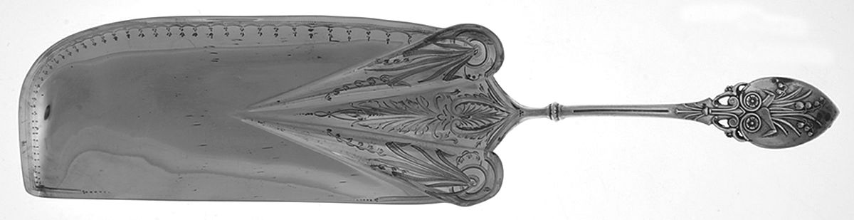 Lily (Sterling, 1870, No Monograms) Large Bright Cut Crumber Knife by Gorham Silver-1