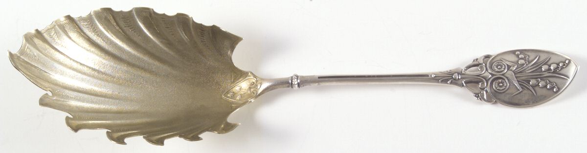 Lily (Sterling, 1870, No Monograms) Solid Macaroni Server by Gorham Silver-1