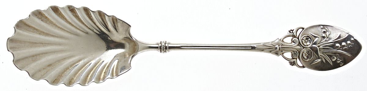 Lily (Sterling, 1870, No Monograms) Sugar Shell Spoon by Gorham Silver-1