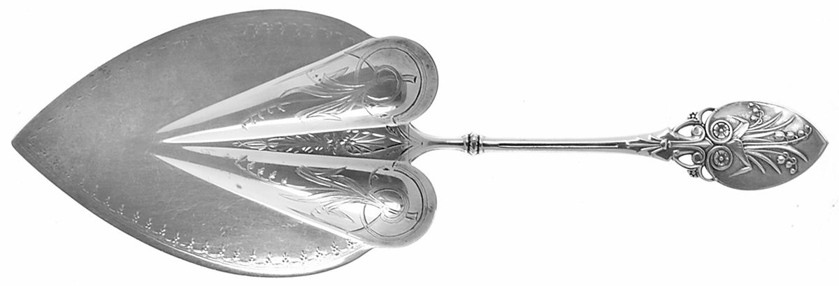 Lily (Sterling, 1870, No Monograms) Large Solid Bright Cut Pie Knife by Gorham Silver-1