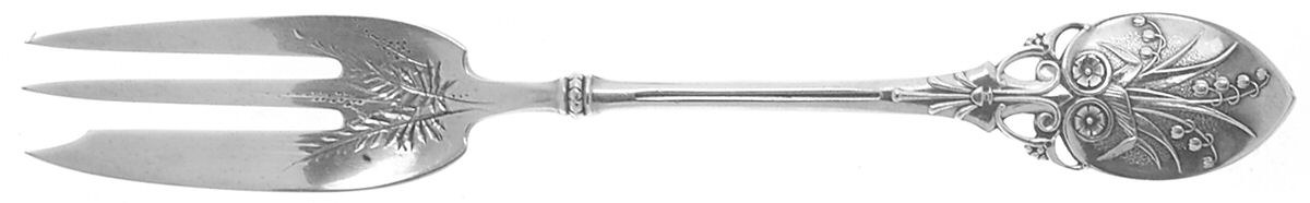 Lily (Sterling, 1870, No Monograms) Pickle Fork Old Style Bright Cut by Gorham Silver-1