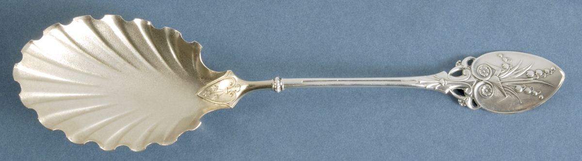 Lily (Sterling, 1870, No Monograms) Solid Salad Serving Spoon by Gorham Silver-1