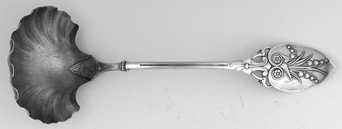Lily (Sterling, 1870, No Monograms) Solid Gravy Ladle by Gorham Silver-1