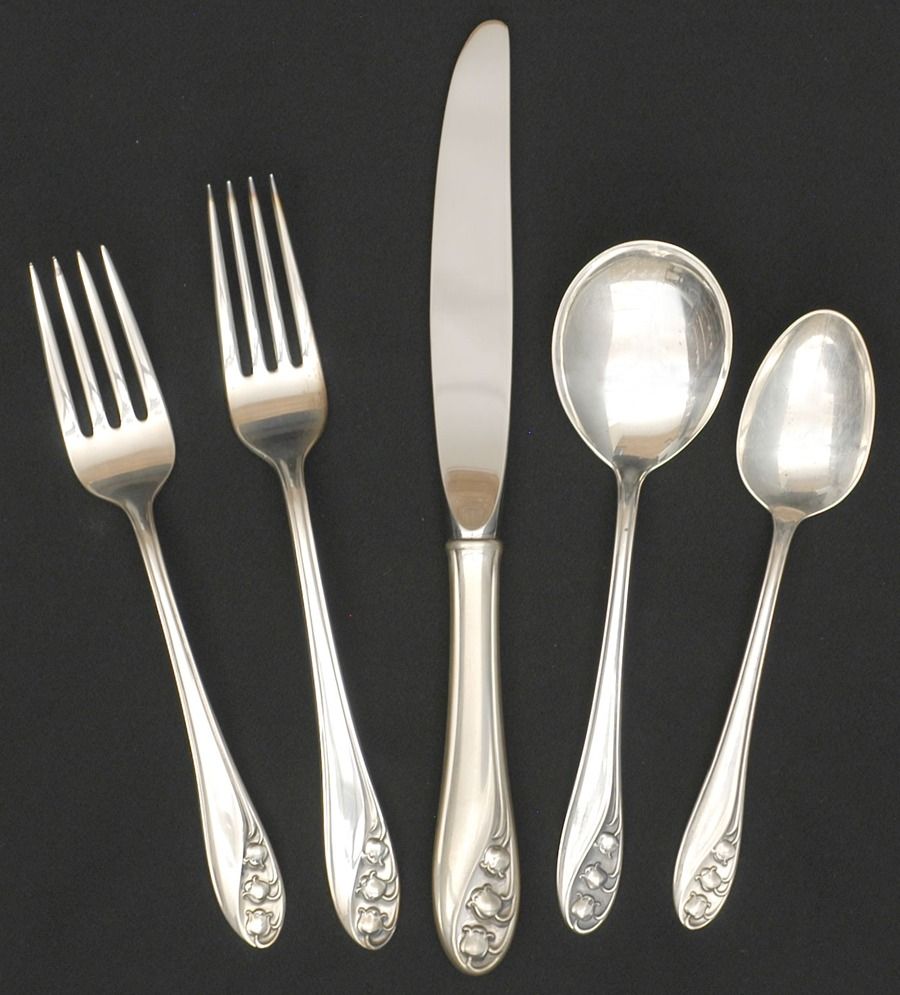 Lily of The Valley (Sterling, 1950, No Monos) 40 Piece Estate Set by Gorham Silver-1