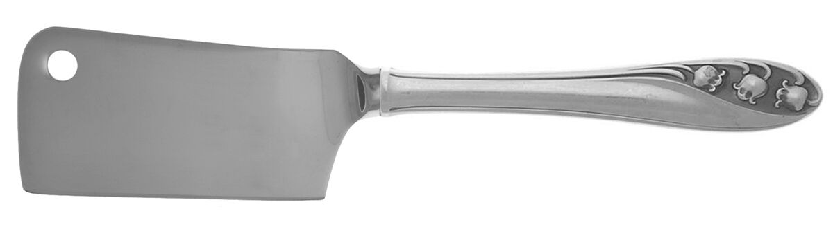 Lily of The Valley (Sterling, 1950, No Monos) Cheese Cleaver with Stainless Blade HC by Gorham Silver-1
