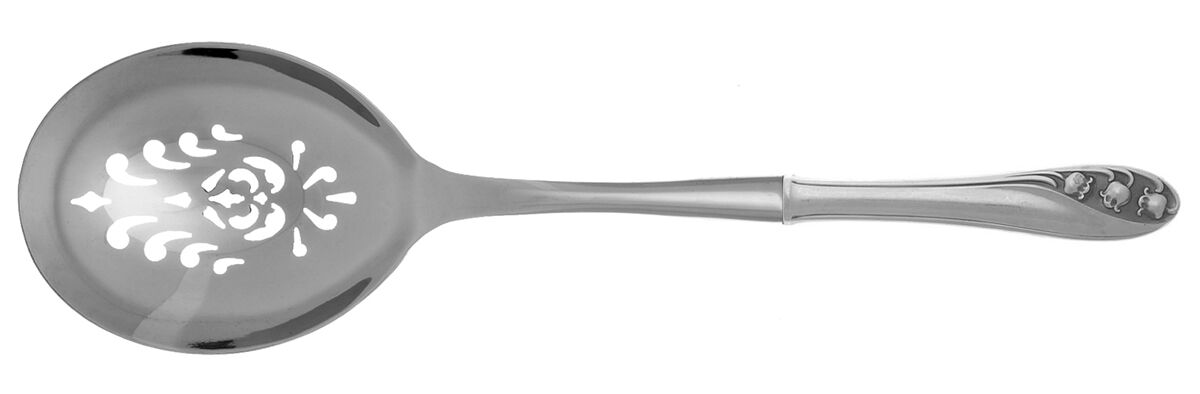 Lily of The Valley (Sterling, 1950, No Monos) Casserole Spoon with Pierced Stainless Bowl HC by Gorham Silver-1