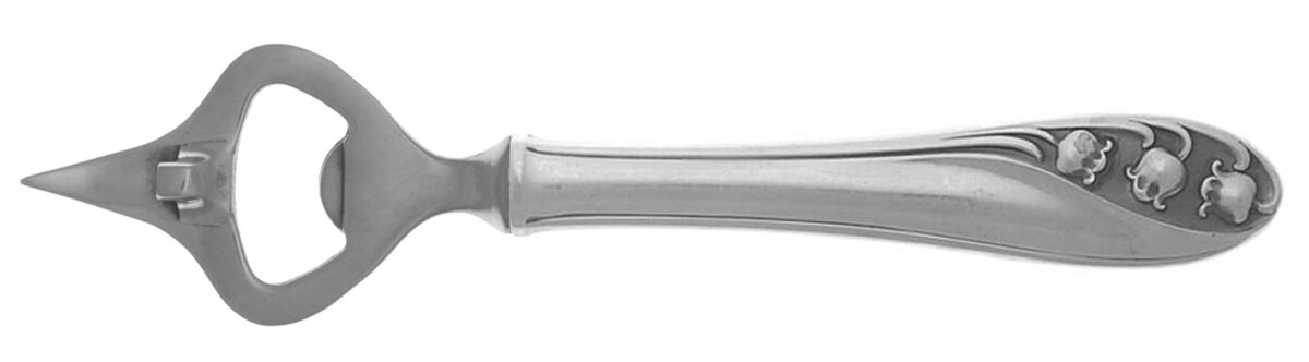 Lily of The Valley (Sterling, 1950, No Monos) Bottle/Can Opener with Stainless Bowl HC by Gorham Silver-1