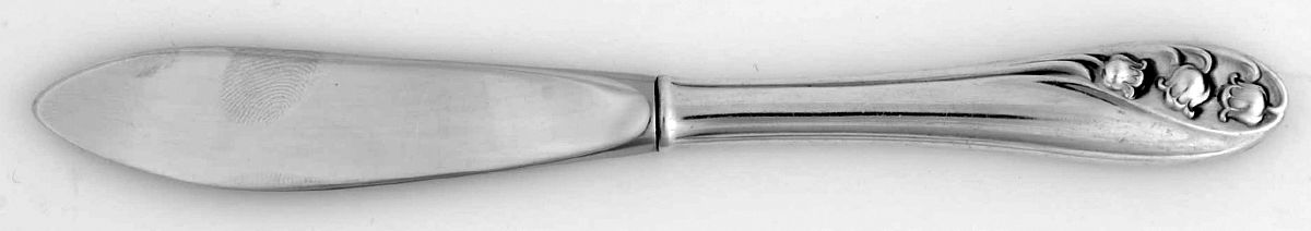 Lily of The Valley (Sterling, 1950, No Monos) Hollow Handle Master Butter Knife by Gorham Silver-1