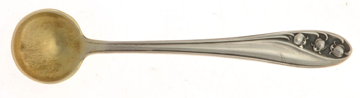 Lily of The Valley (Sterling, 1950, No Monos) Individual Salt Spoon by Gorham Silver-1