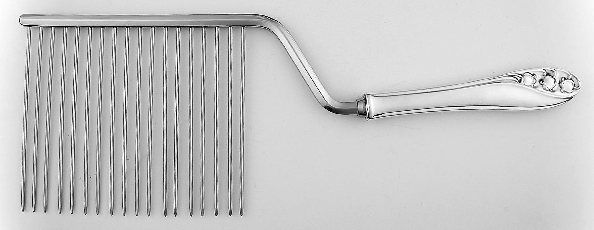 Lily of The Valley (Sterling, 1950, No Monos) Cake Breaker with Silverplate Prongs by Gorham Silver-1
