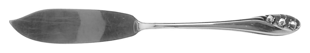 Lily of The Valley (Sterling, 1950, No Monos) Flat Handle Master Butter Knife by Gorham Silver-1