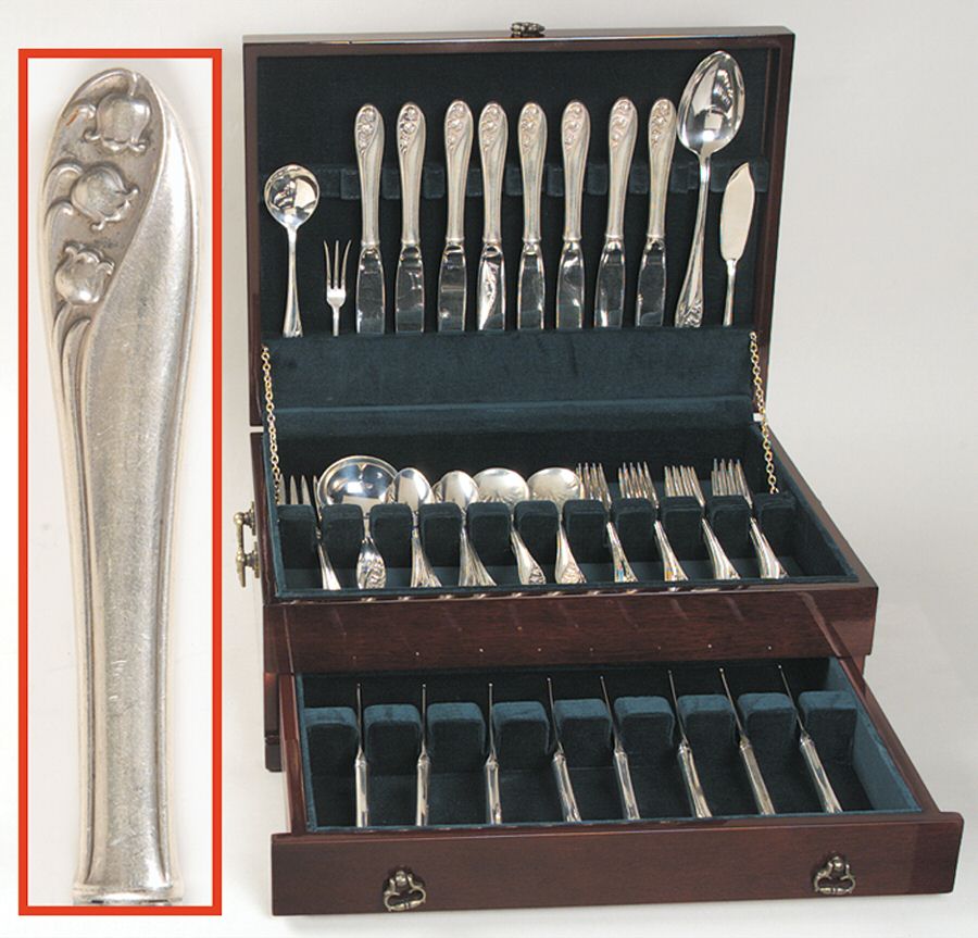 Lily of The Valley (Sterling, 1950, No Monos) 55 Piece Set by Gorham Silver-1