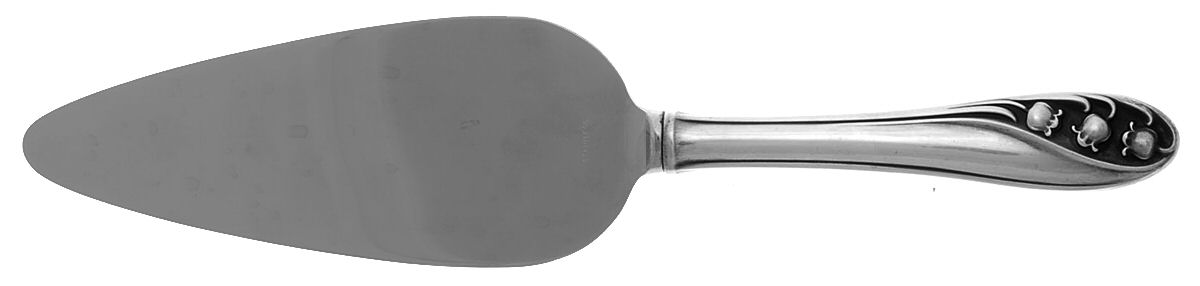 Lily of The Valley (Sterling, 1950, No Monos) Pie Server with Stainless Blade by Gorham Silver-1