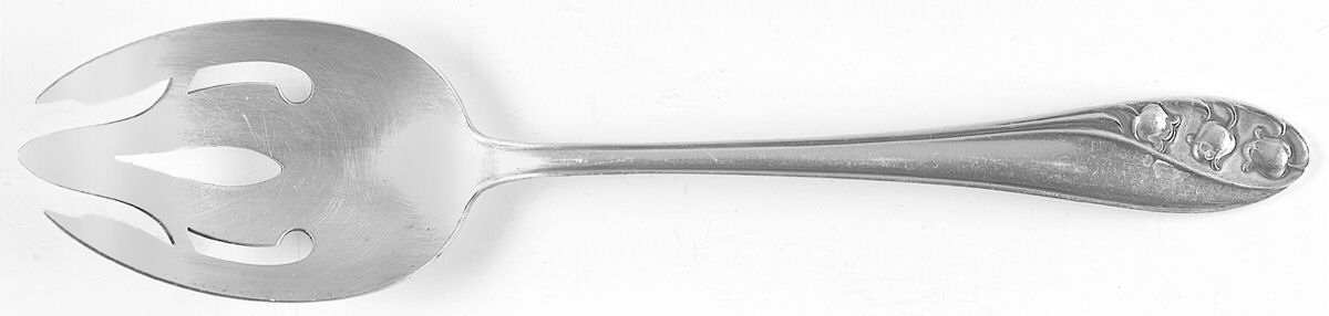 Lily of The Valley (Sterling, 1950, No Monos) Pierced Tablespoon (Serving Spoon) by Gorham Silver-1