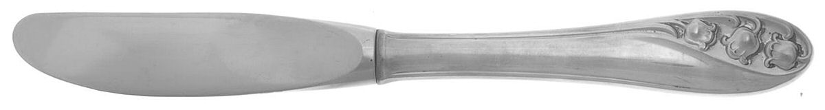 Lily of The Valley (Sterling, 1950, No Monos) Modern Hollow Butter Spreader (Stainless) by Gorham Silver-1