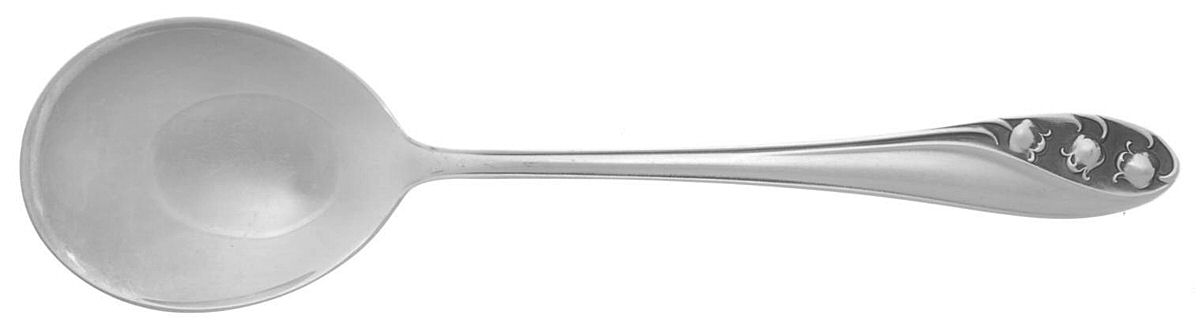 Lily of The Valley (Sterling, 1950, No Monos) Round Bowl Soup Spoon (Cream Soup) by Gorham Silver-1