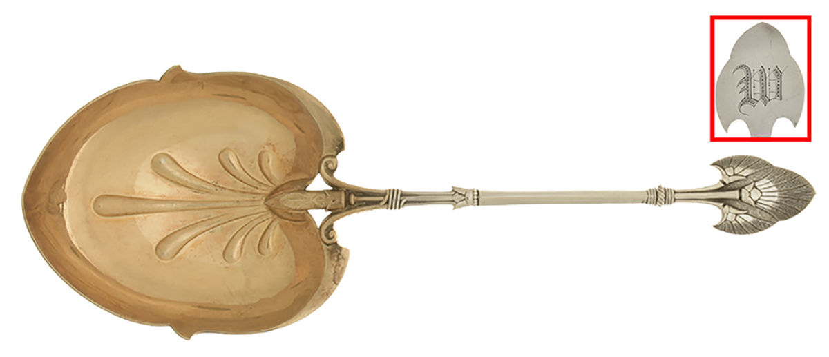 Lotus (Sterling, 1865) Large Solid Berry/Casserole Spoon by Gorham Silver-1