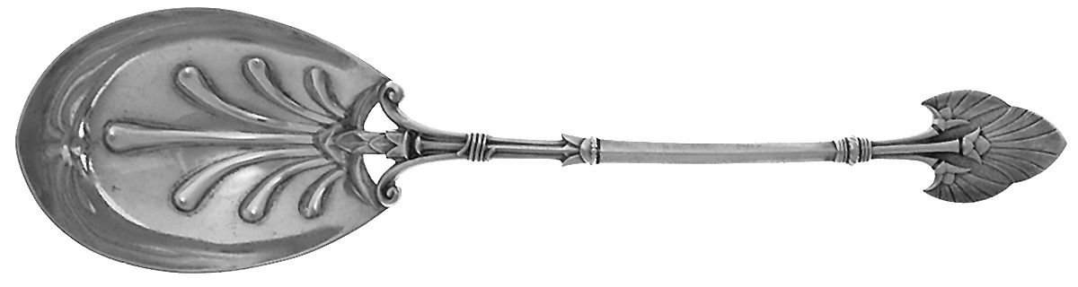 Lotus (Sterling, 1865) Preserve Spoon with Monogram by Gorham Silver-1
