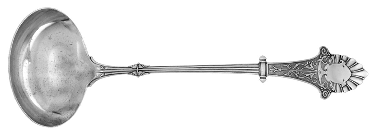 Louis XIV (Sterling, 1870) Oyster Ladle Solid Piece by Gorham Silver-1