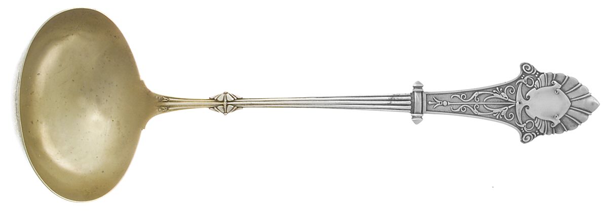 Louis XIV (Sterling, 1870) Large Solid Soup Ladle by Gorham Silver-1