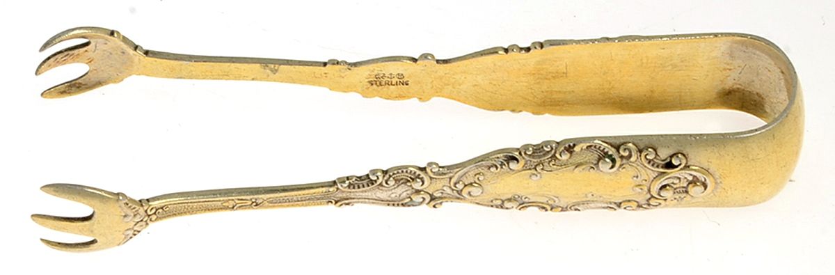 Luxembourg (Sterling, 1893) Bon Bon Tongs by Gorham Silver-1