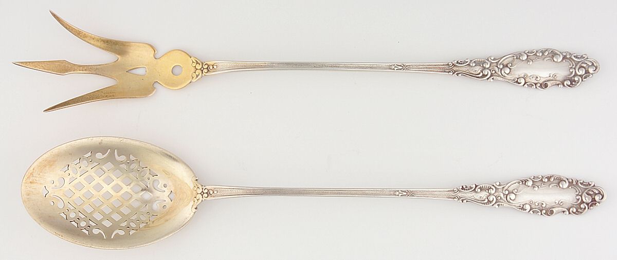 Luxembourg (Sterling, 1893) 2 Pc Large Lettuce Serving Set by Gorham Silver-1